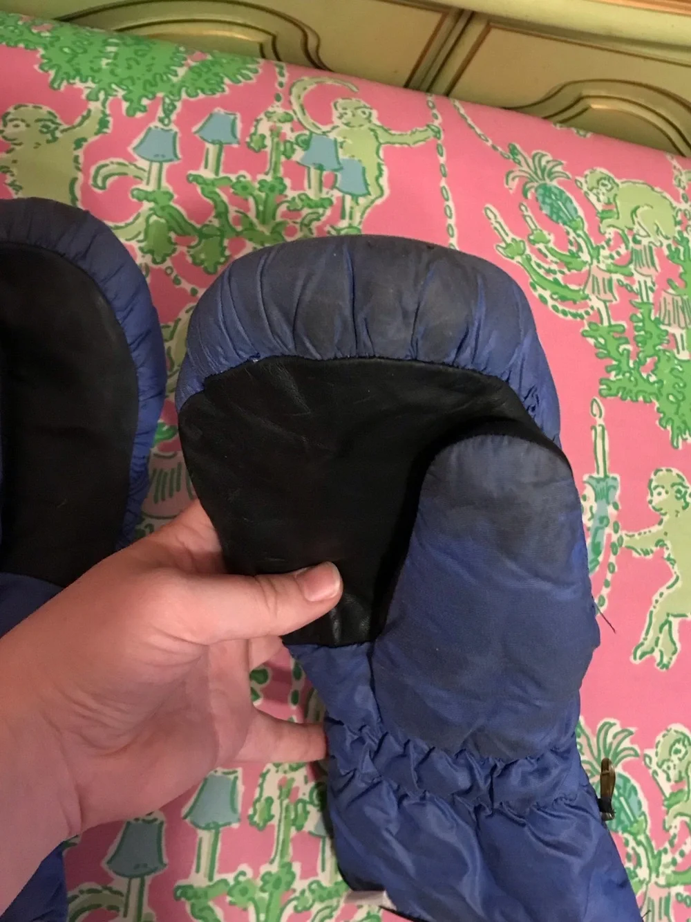 Vintage Emmegi Blue lined Ski Mittens women’s size large 8